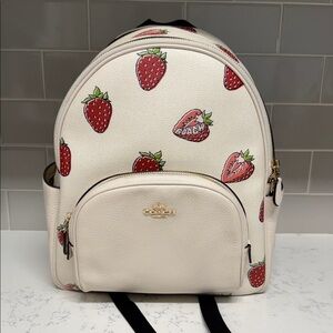 Coach Backpack with Strawberry Design